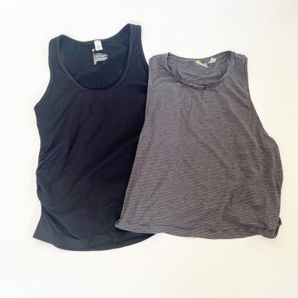 Lot of 2 Zella Tank Tops Sz M Black Shirts Running‎ Training Yoga Workout